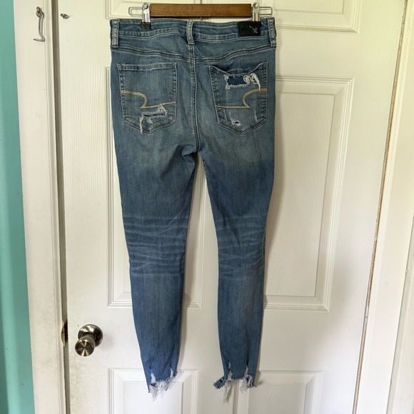 American Eagle Women's Distressed High Rise Jeggings Size 10 Regular - Picture 6 of 9